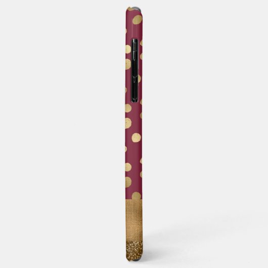Elegant Cheetah Gold Burgundy Monogram Metallic Case-Mate iPhone Case (Achterkant/links)