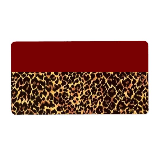Elegant Cheetah Patroon Etiket (Voorkant)
