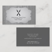 Elegant Chef Catering Retro Cross Fork Hout Grijs Visitekaartje (Voorkant / Achterkant)