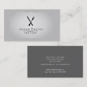 Elegant Chef Catering Retro Mes Vork Restaurant Visitekaartje (Voorkant / Achterkant)