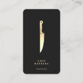 Elegant Chef Zwart Goud Mes Modern Premium Visitekaartje (Voorkant)