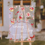 Elegant Cherry Baby shower Welkomstbord Acryl Bord