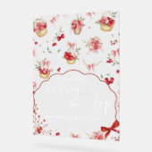Elegant Cherry Baby shower Welkomstbord Acryl Bord (Hoek)