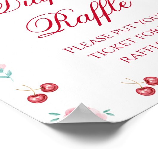 Elegant Cherry Bloemen Luier Raffle Poster (Hoek)