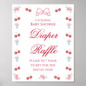 Elegant Cherry Bloemen Luier Raffle Poster (Voorkant)