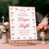 Elegant Cherry Bloemen Luier Raffle Poster