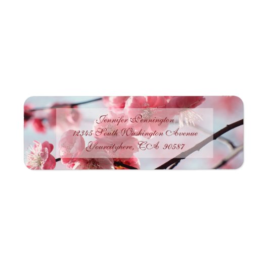 Elegant cherry blosbezinkplaatjes etiket (Voorkant)