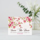 Elegant Cherry Blossom 40th Birthday Save the Date Briefkaart (Staand voorkant)