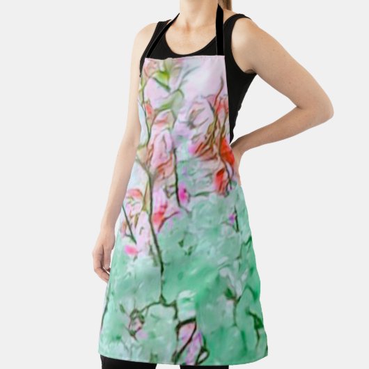 Elegant Cherry Blossom All-Over Print Apron Schort (Insitu)