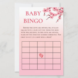 Elegant Cherry Blossom Baby shower Bingo spel