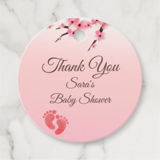 Elegant Cherry Blossom Baby shower Favoriet Tag Bedankjes Labels