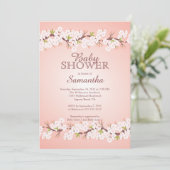 Elegant Cherry Blossom Baby shower Kaart (Staand voorkant)