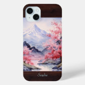 Elegant Cherry Blossom Bloemen Waterverf Landschap Case-Mate iPhone Case (Achterkant)
