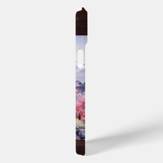 Elegant Cherry Blossom Bloemen Waterverf Landschap Case-Mate iPhone Case (Achterkant / Rechts)