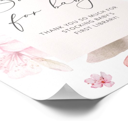 Elegant Cherry Blossom Books for baby Poster (Hoek)