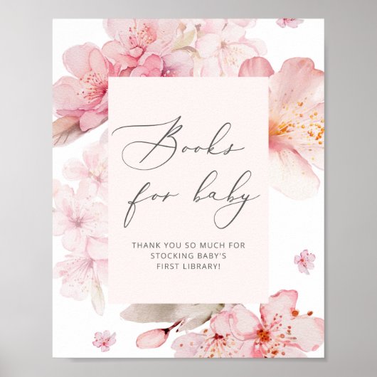 Elegant Cherry Blossom Books for baby Poster (Voorkant)