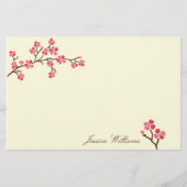 Elegant Cherry Blossom Briefpapier (Voorkant)