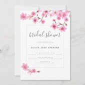 Elegant Cherry Blossom Floral Lijst Vrijgezellenfe Kaart (Voorkant)