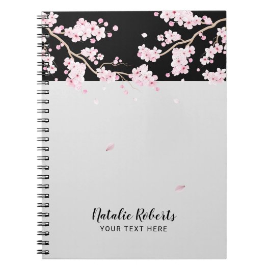 Elegant Cherry Blossom Floral Notitieboek (Voorkant)