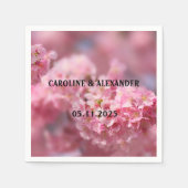 Elegant Cherry Blossom Floral Photography Wedding Servet (Voorkant)