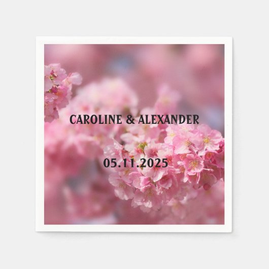 Elegant Cherry Blossom Floral Photography Wedding Servet (Voorkant)