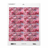 Elegant Cherry Blossom Floral Pink Wedding Etiket (Full Sheet)