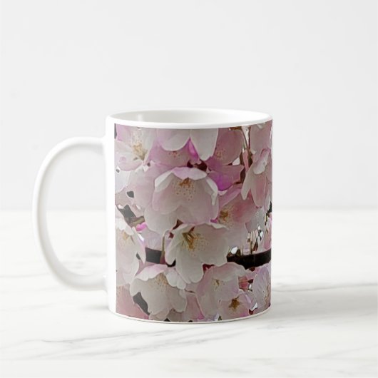 Elegant cherry blossom koffiemok (Links)