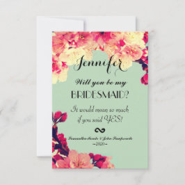 Elegant Cherry Blossom op Rustisch Blauwgroen Kaart