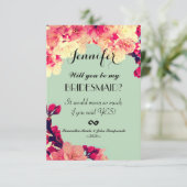 Elegant Cherry Blossom op Rustisch Blauwgroen Kaart (Staand voorkant)