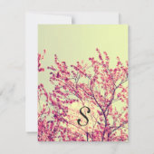 Elegant Cherry Blossom op Rustisch Blauwgroen Kaart (Achterkant)