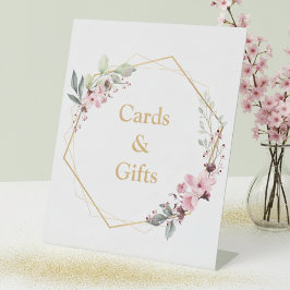 Elegant Cherry Blossom Party Kaarten en geschenken Reclamebord Met Voetstuk