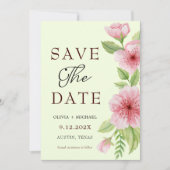 Elegant Cherry Blossom Pastel Bloemen Save the Dat Date (Voorkant)