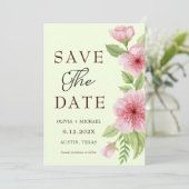 Elegant Cherry Blossom Pastel Bloemen Save the Dat Date (Staand voorkant)