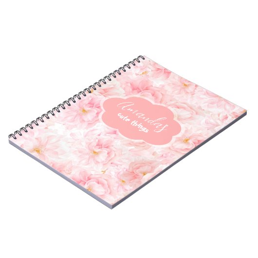 Elegant Cherry Blossom Patroonontwerp Notitieboek (Linkerzijde)