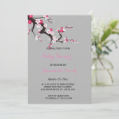 Elegant Cherry Blossom Pink floral Baby shower Kaart (Staand voorkant)
