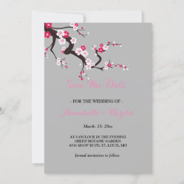 Elegant Cherry Blossom Pink floral save the date