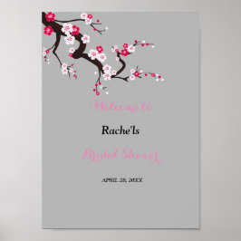 Elegant Cherry Blossom Pink floral Vrijgezellenfee Poster