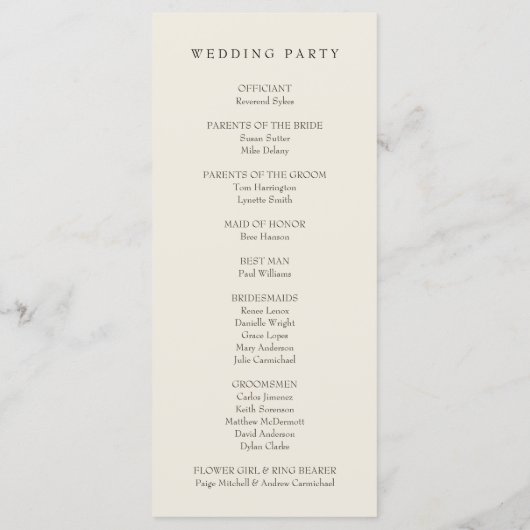 Elegant Cherry Blossom Pink Floral Wedding Programmakaart (Achterkant)