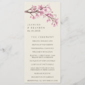 Elegant Cherry Blossom Pink Floral Wedding Programmakaart (Voorkant)