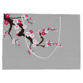 Elegant Cherry Blossom Pink White floral gift Groot Cadeauzakje (Achterkant)
