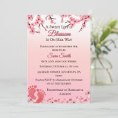 Elegant Cherry Blossom Roze Bloemen Baby shower Kaart (Staand voorkant)
