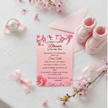 Elegant Cherry Blossom Roze Bloemen Baby shower