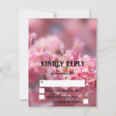 Elegant Cherry Blossom Sakura Floral Wedding RSVP Kaartje (Voorkant)