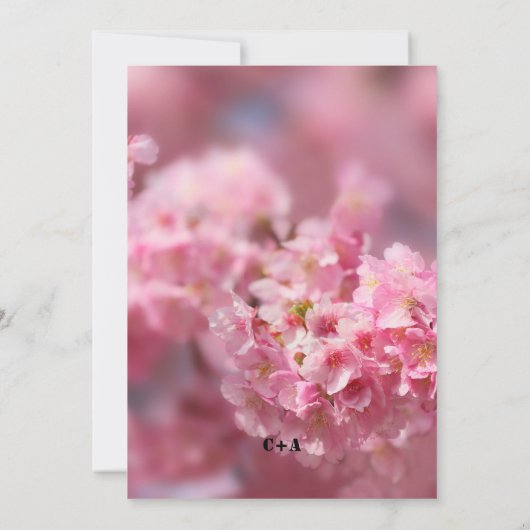 Elegant Cherry blossom Sakura Floral Wedding Save The Date (Achterkant)