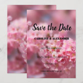 Elegant Cherry blossom Sakura Floral Wedding Save The Date (Voorkant / Achterkant)