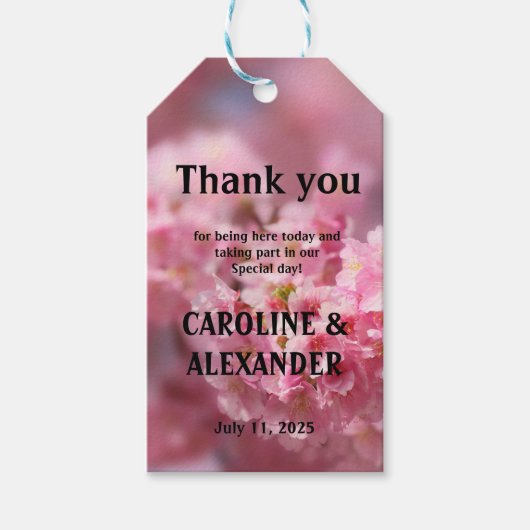 Elegant Cherry blossom Sakura Natuur Wedding Cadeaulabel (Voorkant)