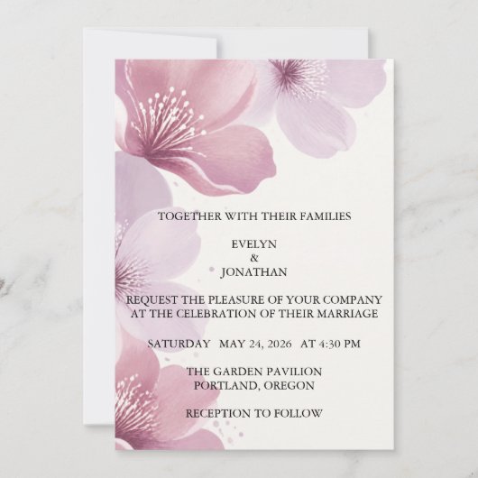 Elegant Cherry Blossom Save the Date (Voorkant)