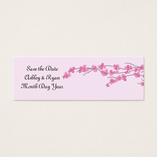 Elegant Cherry Blossom Save the Date Mini Visitekaartjes (Voorkant)
