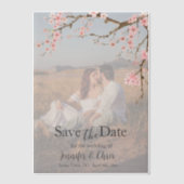 Elegant Cherry Blossom Save the Date Vellum Uitnodigingen (Voorkant)