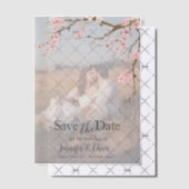 Elegant Cherry Blossom Save the Date Vellum Uitnodigingen (Offset (Uitnodiging))